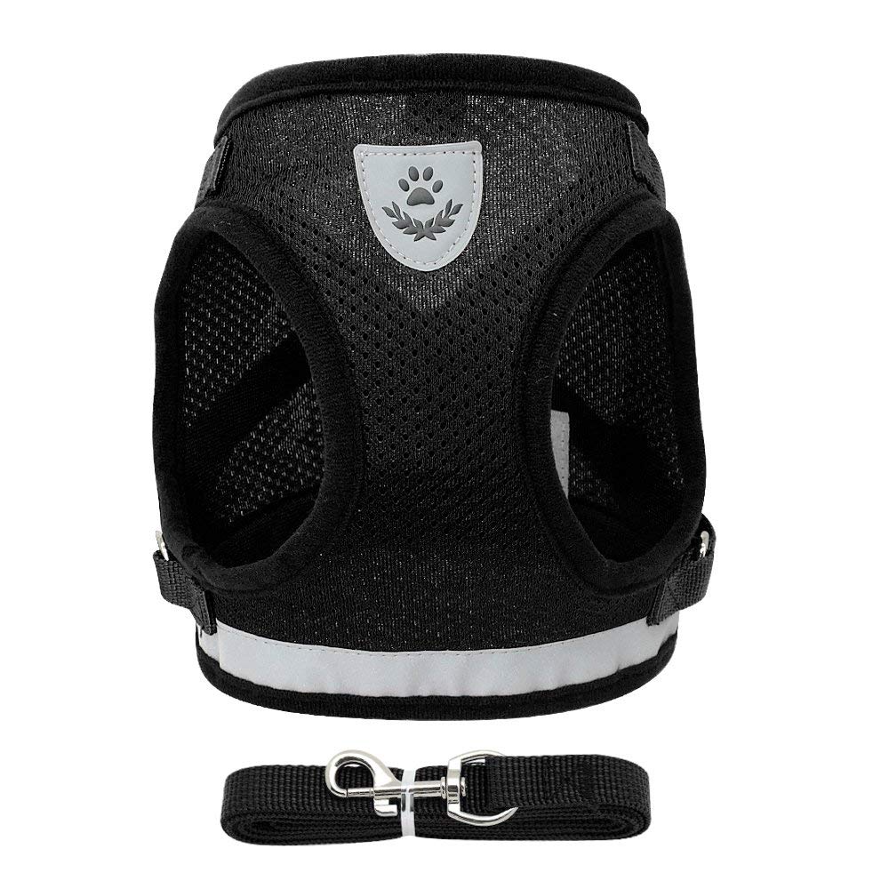 Qpets Dog Vest Harness for Puppy with 1.2m Dog Leash Adjustable Size Dog Vest Harness Breathable Mesh Fabric with Safety Reflective Strip Dog Harness for Small Medium Dogs Qpets Dog Vest Harness for Puppy with 1.2m Dog Leash Adjustable Size Dog Vest Harness Breathable Mesh Fabric with Safety Reflective Strip Dog Harness for Small Medium Dogs